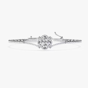 White <b>Gold</b> Natural Diamond <b>Bracelet</b> for Women <b>Bangle</b> Moissanite Lab Grown Diamonds Fine Jewelry - Product Image 2