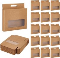 Mini boîtes d'emballage en papier pour bijoux avec fenêtre, boîte de transport pour câbles de données avec trou de suspension pour le rangement, idéales pour les petites entreprises et les anniversaires