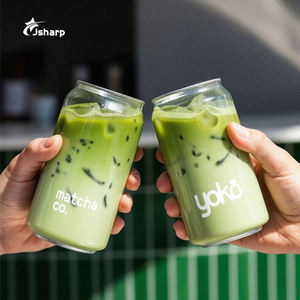 맞춤형 로고 투명 보바 티 병 플라스틱 컵 PET 플라스틱 소다 캔 - Product Image 4