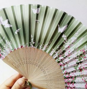 Customized 8\" Kungfu Bamboo Hand Fan Eco-Friendly Handheld Silk with Painted Technique Personalized Design - Product Image 4
