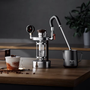 ALMKOPi Mousseur à lait manuel portable avec manomètre, en acier inoxydable, pour Latte, Cappuccino, usage domestique ou en café - Product Image 2