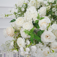 Fleurs artificielles en soie réalistes faites à la main, prix bas, centre de table pour mariage, Thanksgiving, Noël, boules de roses blanches de 60 cm