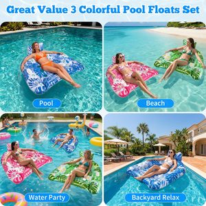 Flotadores Inflables para Piscina, Diversión de Verano para Adultos y Niños, Silla Flotante Resistente con Portavasos y Asas, Flotadores para Playa - Product Image 6