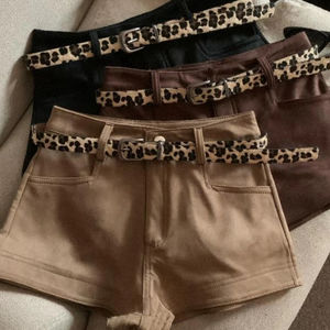 กางเกงลำลองผ้ายืดเอวสูงของผู้หญิงกางเกงขาสั้นขากางเกงขาตรงระบายอากาศได้ดีทันสมัยทรงสลิมเทรนด์ใหม่อเนกประสงค์ - Product Image 1