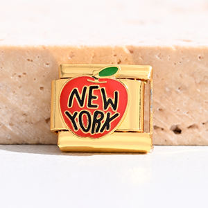 Gelang Charm Italia Metropolitan New York Baja Anti Karat Lapis Emas 18k PVD Grosir - Product Image 6