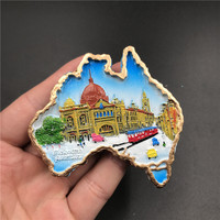 Aimant de réfrigérateur en résine fait à la main thaïlande corée allemagne vienne Monaco voyage Souvenir réfrigérateur autocollant magnétique artisanat décor à la maison