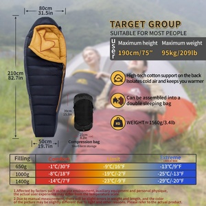 Saco de dormir individual tipo momia, portátil, ultraligero, plegable, impermeable, a prueba de humedad y cálido, para camping, senderismo y actividades al aire libre. - Product Image 2