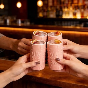Vasos de Vino de Cerámica Hechos a Mano, Diseño Clásico, para Tequila <span class=keywords><strong>Caballito</strong></span>, Portátiles, Aptos para Microondas y Lavavajillas, Antiderrames - Product Image 2