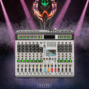 Console <span class=keywords><strong>de</strong></span> <span class=keywords><strong>mixage</strong></span> audio numérique portable 12 canaux Mini console audio <span class=keywords><strong>de</strong></span> scène en direct Nouveau effet sonore Bluetooth Aluminium Égaliseur 3 bandes - Product Image 3