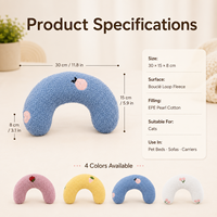 Coussin rond pour animaux de compagnie OEM, soutien cervical, peluche douce, coton PP, lavable, pour un sommeil profond, pour chats, toutes saisons