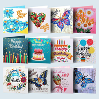 2025 Nouveau Design 8PCS 5D Pâques Diamant Peintures Voeux D'anniversaire Comprend Texte