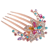 Peigne à cheveux élégant en cristal pour mariée avec strass brillants, ornements pour cheveux de mariage et de fête pour femmes