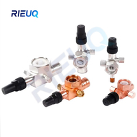 Vanne de réfrigération en acier inoxydable Annjoe Rotalock 1" UNF 3/8" ODS pour système de climatisation HVAC, vanne d'accès V01 V02
