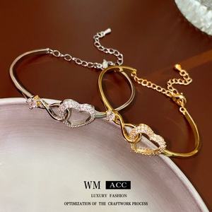 Trendy Casual Elegant High-End Luxury <b>Bracelet</b> for Women Zircon Heartcut Bezel Setting Easy Match Anniversary Buddhist Style - Product Image 4