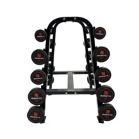Fabricant d'usine, ensemble d'haltères fixes en caoutchouc, barres droites et courbes, en lots de 5 kg, pour entraînement musculaire en salle de sport
