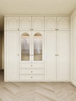 Armoire moderne haut de gamme peinte en couleur unie avec belle porte pratique en fibre de densité moyenne pour meubles de chambre à coucher