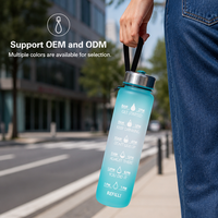Bouteille d'eau portable en plastique sans BPA, anti-fuite, avec sangle de transport, idéale pour les voyages