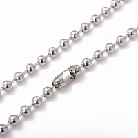 Vente de 6mm et 8mm de collier boule en argent pur collier de chaîne boule à bas prix pour hommes et femmes