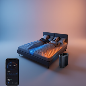 Cubrecolchón Moderno para Todas las Estaciones, Cálido y Seguro, con Control Inteligente de Doble Zona de Calefacción y Refrigeración - Product Image 1