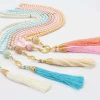 Tasbih musulman 99 perles de prière en cristal avec pompons