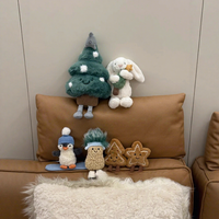 Nouveaux gants de Noël en forme de boule de neige, décorations en peluche pour arbre de Noël, bonbons en coton, étoiles, cacahuètes, poupées