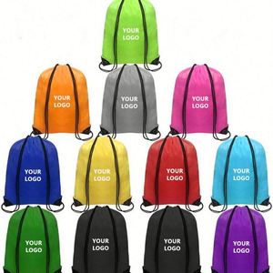 Backpacks Backpack Bulk Cinch Bag Drawstring Bags Polyester for Gym Sports Beach Party Trip Promotion <b>Gift</b> - Product Image 1