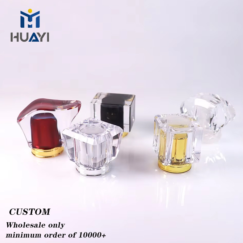 Free Samples Premium Quality Manufacturer of Acrylic Perfume Bottle Cap Luxury square Perfume Bottle Cap
