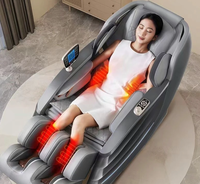 Silla de masaje con bolsa de aire de cuerpo completo de lujo C92 8D Zero Gravity Sl Track con 4D plegable y portátil hecho de cuero PU