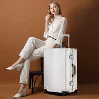 Valise extra large en aluminium durable, simple, 28 pouces, unisexe, grande capacité, avec serrure TSA et roulettes pivotantes pour les voyages