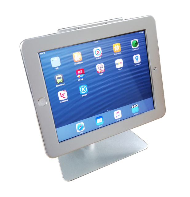 Tilting Tablet Security Bracket Desk Tablet Anti-Theft Lock Metal Stand for Apple iPad 2/3/4 2017/2018 9.7 Inch
