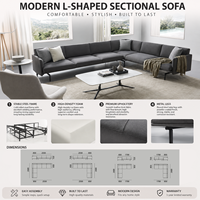 Ensemble de canapés modulaires en forme de L rembourrés modernes pour le salon et le bureau à domicile