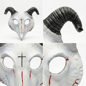 Máscara de Cabeza de Cabra Gótica para Adultos, Máscara de Cabeza de Animal, Máscara Facial Realista para Cosplay, Decoración para Fiestas de Halloween, Accesorio para Eventos con Temática de Terror - Product Image 4