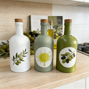 Botellas de Vidrio Personalizadas <span class=keywords><strong>con</strong></span> Pulverizador en Color <span class=keywords><strong>Blanco</strong></span>, <span class=keywords><strong>Azul</strong></span> y Negro de 500ml y 750ml para <span class=keywords><strong>Tequila</strong></span>, Whisky, Ginebra, Ron, Brandy, Vodka, Licores y Aceite de Oliva <span class=keywords><strong>con</strong></span> Tapón de Corcho - Product Image 2