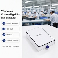 Boîte cadeau rigide personnalisée pour sous-vêtements, avec tiroir coulissant, plateau et ruban en satin, vente en gros directe d'usine