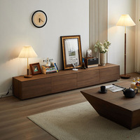 Meuble TV et Table Basse Modernes Minimalistes en Bois avec Rangement pour Salon, Appartement Compact, Meuble de Sol pour la Maison