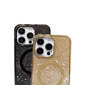 Neue Hülle für iPhone 11 Luxus Galvanisierung TPU + PC Schutzhülle für iPhone 13 14 15 pro Max Bling Bling Diamant-Handy