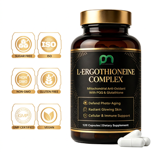 Cápsulas de Complejo de L-Ergotioneína, 120 Unidades, Antioxidante Mitocional con PQQ y Glutatión, Suplemento Dietético - Product Image 1