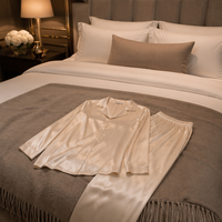 Ensemble de pyjamas en soie de mûrier 100 % pure sur mesure pour femmes, manches longues, col à revers, boutonnage, vêtements d'intérieur, logo personnalisé, OEM, vente en gros