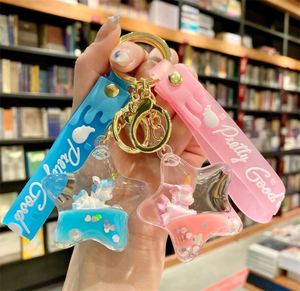 Wholesale Star Unicorn <b>Key</b> <b>Ring</b> Star Shape Keychain Car Pendant Liquid <b>Key</b> Chain Cute Quicksand <b>Key</b> Chain - Product Image 2