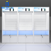 Vitrines de présentation pour téléphones portables, directement de l'usine, conception personnalisée de comptoirs pour magasins de téléphonie, vitrine d'exposition mobile avec éclairage LED