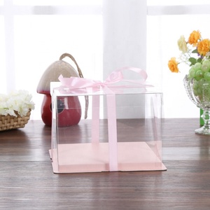 Custom Made Transparent Cake Box Clear Plastic <b>Packing</b> Single Layer Cake Pops Mini PET Paper UV Embossing Matt Lamination - Product Image 3