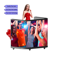 Table de DJ, écran LED flexible P2.5, lecteur LED, station d'événements, bureau, support de table, roues, flight case, LED portable