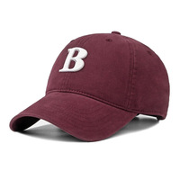 Gorra de béisbol de algodón transpirable e impermeable de 6 paneles con letras estilo coreano, versátil, para cabeza grande, modelo 2026