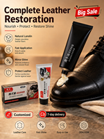 Crema de Cuero Black Bull de 70g para un Revestimiento Uniforme y Fácil, Cera para Zapatos Manual que Ahorra Esfuerzo, Unisex