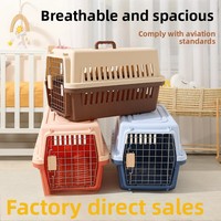 Cage de transport aérien pour animaux de compagnie, enclos portable rigide pour chien, cage de transport pour chat, 48x32x30cm, grande boîte de transport pour animaux
