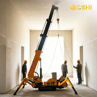 Mini-grue araignée de 1,2 tonne homologuée CE, type chenille hydraulique pour levage en espace étroit