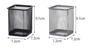 Ufficio scrivania cancelleria in rete metallica quadrato <span class=keywords><strong>rosa</strong></span> pennello nero portamatite nero - Product Image 3