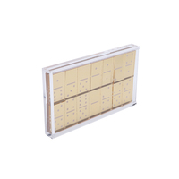 Jeu de dominos double six en acrylique doré, 28 pièces, avec étui de rangement coulissant transparent en acrylique, 18,7x11,2x2,2 cm, jeu de table de luxe