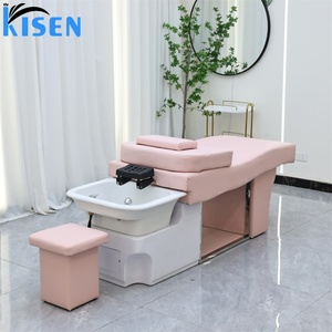 KISEN Lit de lavage capillaire japonais pour spa, avec massage et thérapie aquatique de la tête, et cuvette en céramique pour la circulation du sang - Product Image 1
