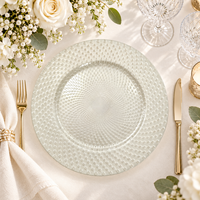 Moderner 13-Zoll Kunststoff-Platzteller Pulverbeschichtet mit Strahlendem Perlentextur-Design Luxuriöses Grünes Design für Partys, Bankette und Veranstaltungen